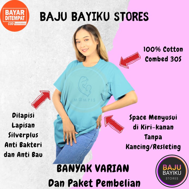 Baju Daster Hamil Dan Menyusui Space Kanan Kiri Setelan Lengan Pendek Jumbo Bumil Atasan Panjang Kas