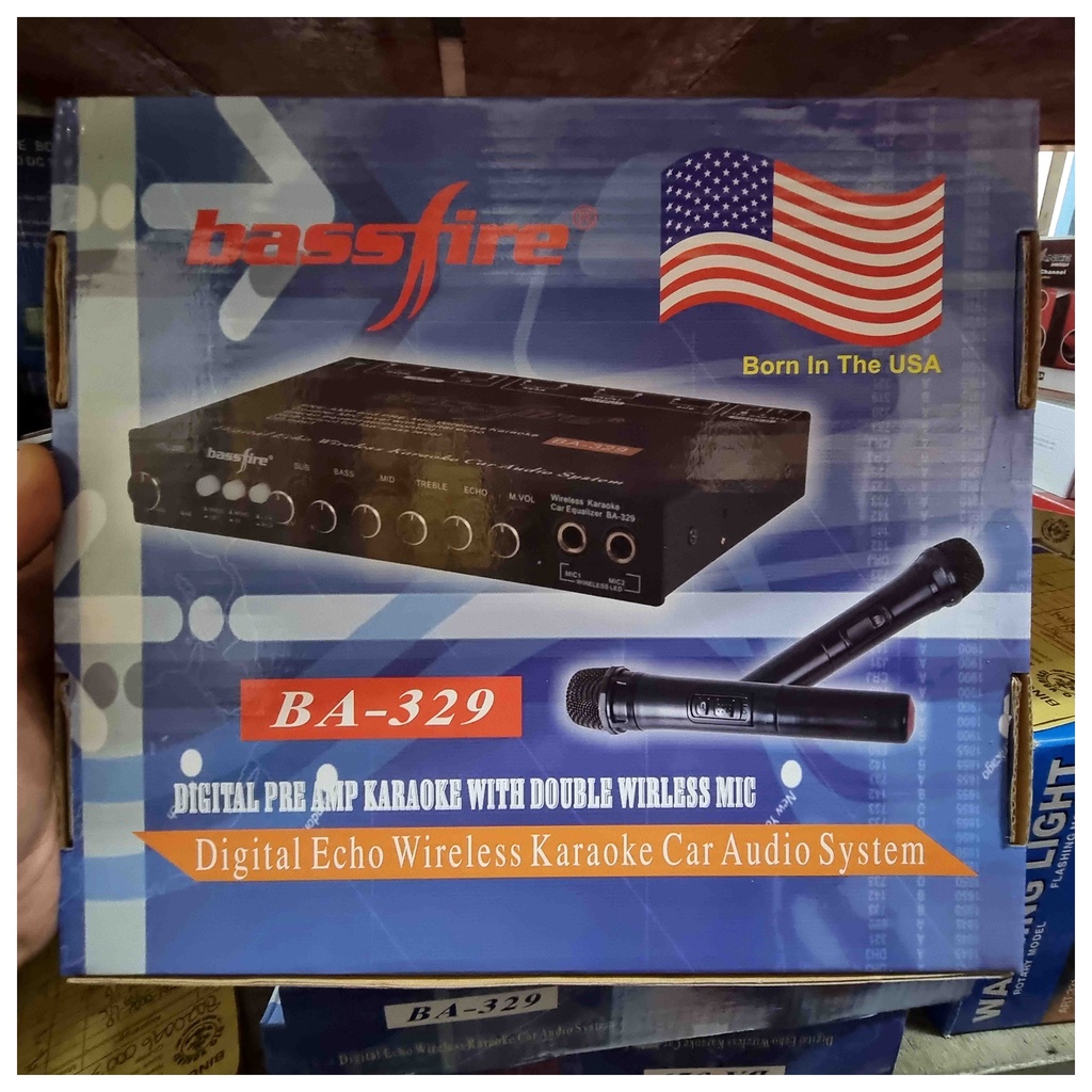 Bassfire Karaoke Preamp Equalizer plus 2 Wireless Microphone