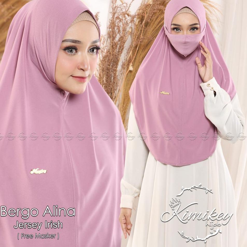 Stok terbaru  Jilbab Instan Bergo Alina Plus Masker By Kimikey