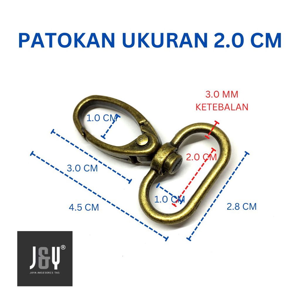 Kew-kew kait tas 2.0 cm murah bandung