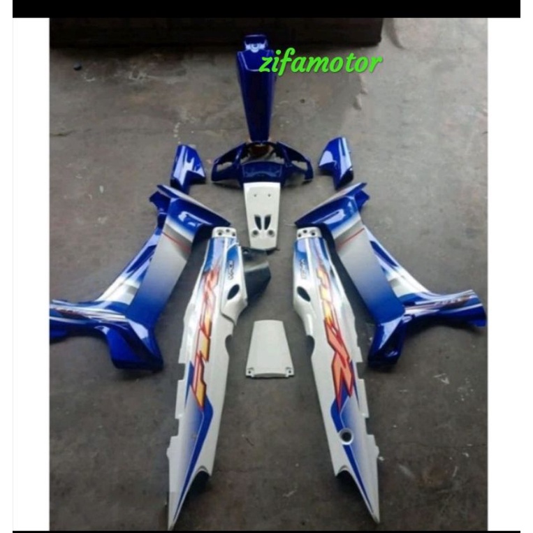 Paket body full set Body halus yamaha fiz R Biru putih Cover body full set warna biru putih