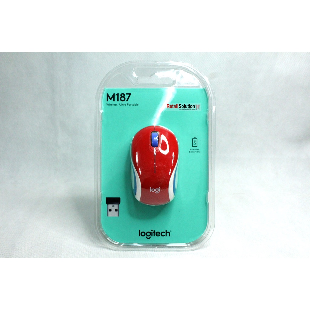 Mouse Wireless Mini 2.4GHz USB Dongle -  Logitech M187 M-187 Garansi Resmi