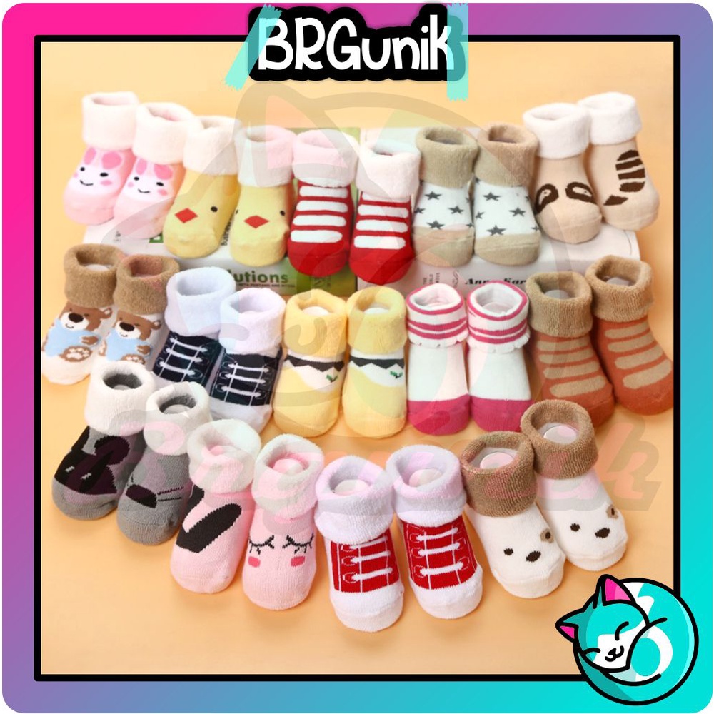 BRGUNIK Kaos Kaki Bayi Lucu Kaus Kaki Anak Prewalker Kaus Kaki Bulu KK033
