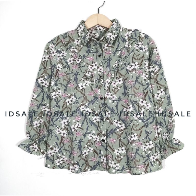 Zarina Blouse Bunga/atasan bunga/baju busui/baju kancing/baju motif bunga
