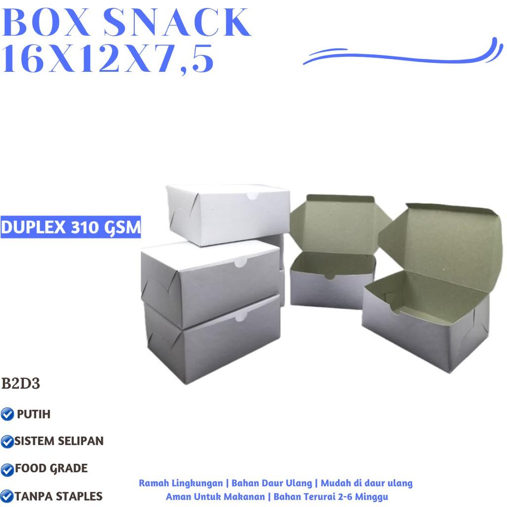 Box Snack Snack Box 16x12 Bahan 310 Gsm (B2D3-Non Laminasi)