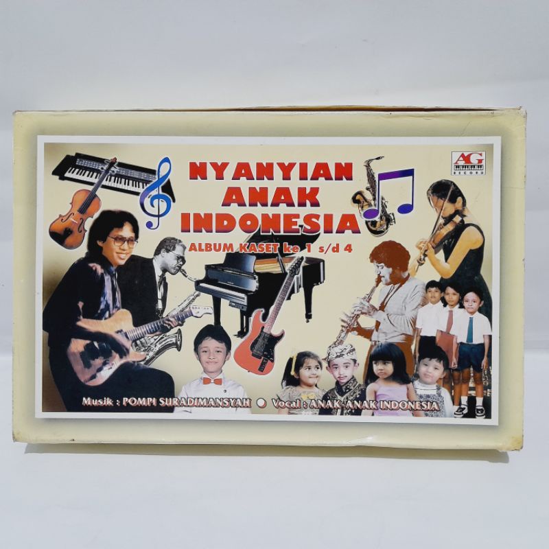 Kaset Nyanyian Anak Indonesia Album Kaset 1-4 Pompi Suradimansyah