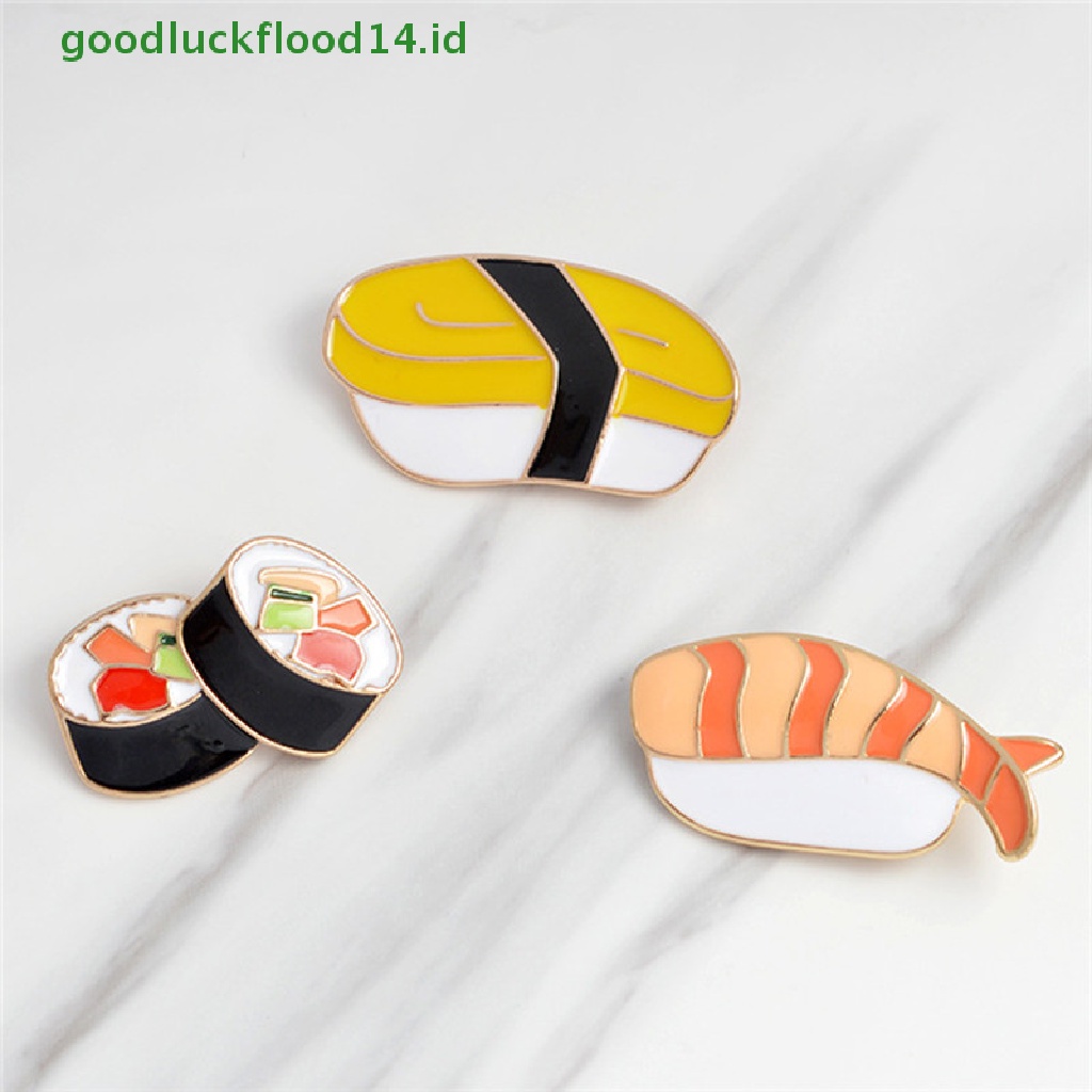 [GOOGFOUR] 3pcs/set Enamel Jepang Makanan Sushi Bros Pin Kemeja Kerah Lencana Pin Perhiasan [TOP]