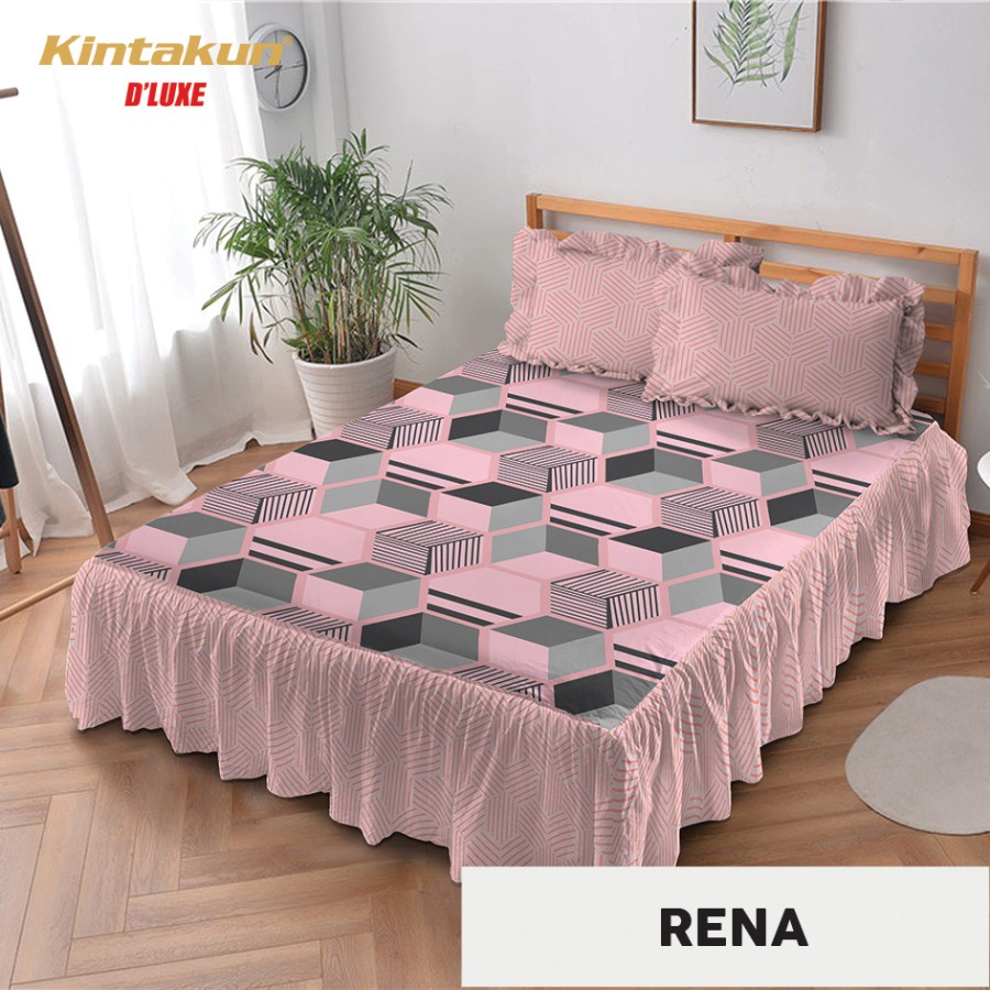 Kintakun D'luxe 3D - Bisa COD ORIGINAL Sprei Rumbai 160/180 Queen King Set Motif RENA minimalis kota