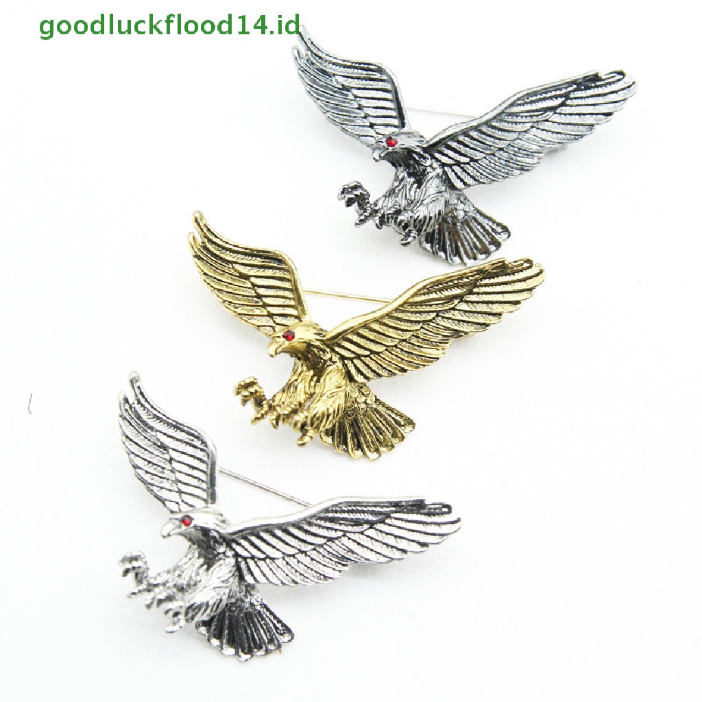 [GOOGFOUR] Fashion Pria Vintage Eagle Pin Bros Dekorasi Korsase Lencana Perhiasan Hadiah [TOP]