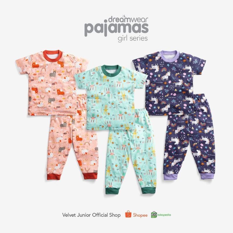 Pyjamas DreamWear Velvet Junior Girl Series1 Stell Baju &amp; Celana