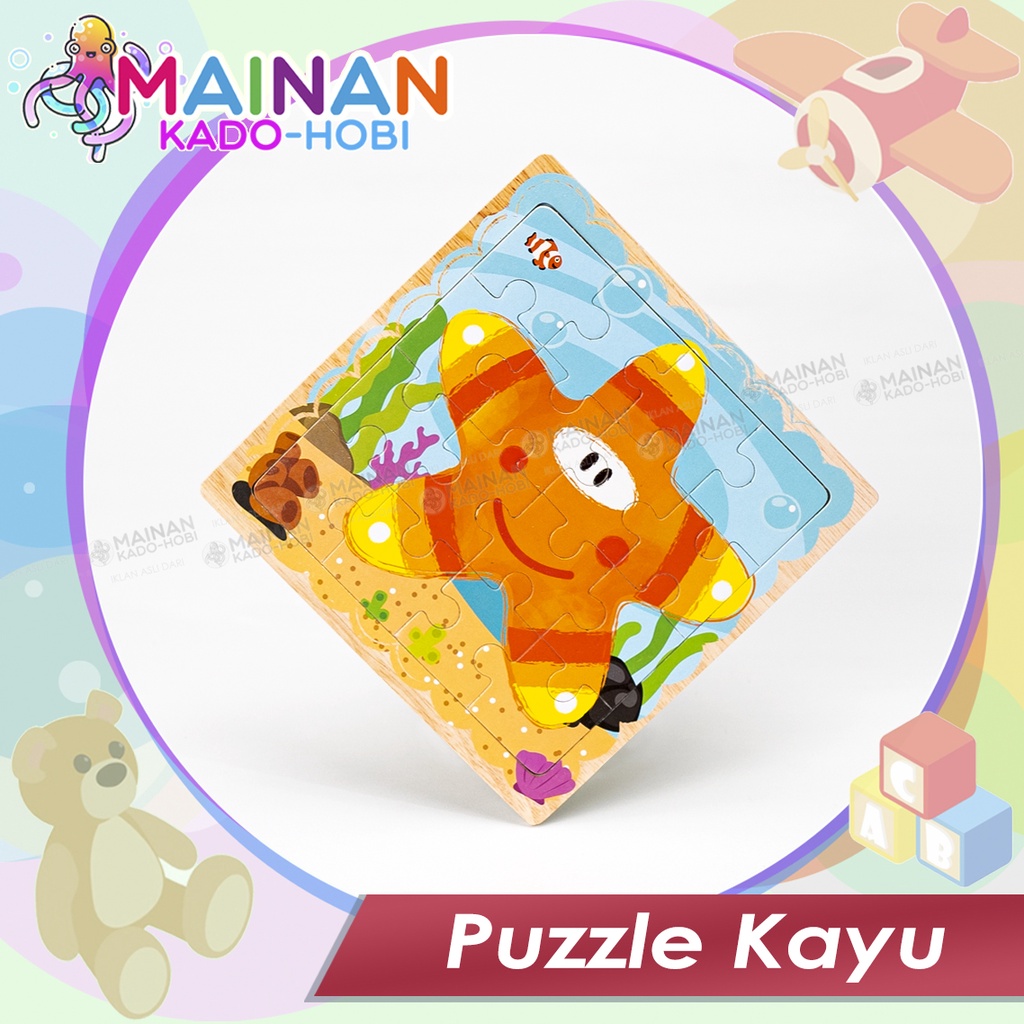 COD MAINAN ANAK EDUKATIF PUZZLE KAYU KARAKTER STAR FISH
