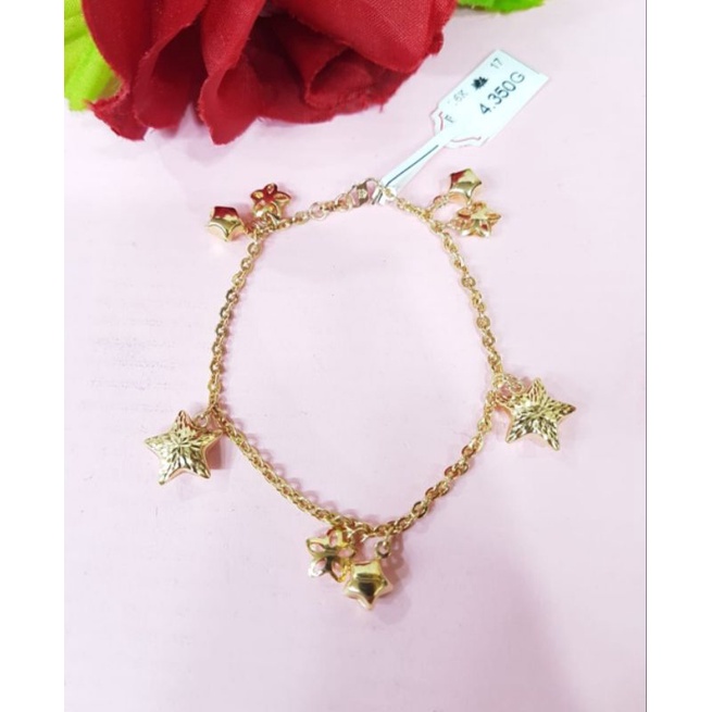 Gelang rantai emas 70 bintang gembung
