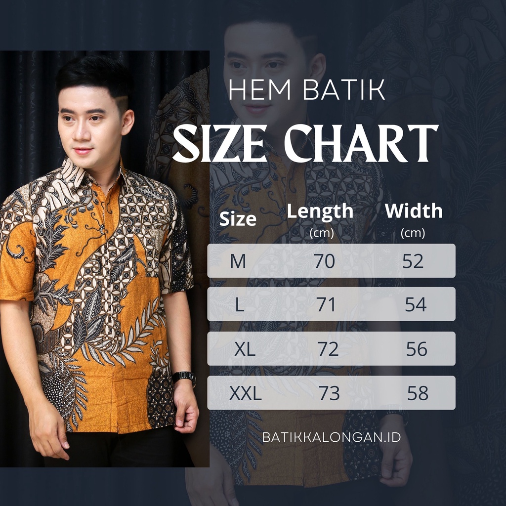 Batik Pria Lengan Pendek Premium BATIK AZMIL HRB026 motif KERATONAN Kode 002 size M L XL XXL