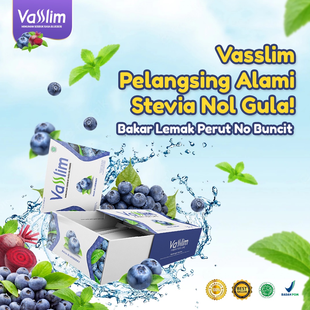Vasslim Fiber Drink Diet Pelangsing Tubuh Cepat dan Aman Bpom Ori