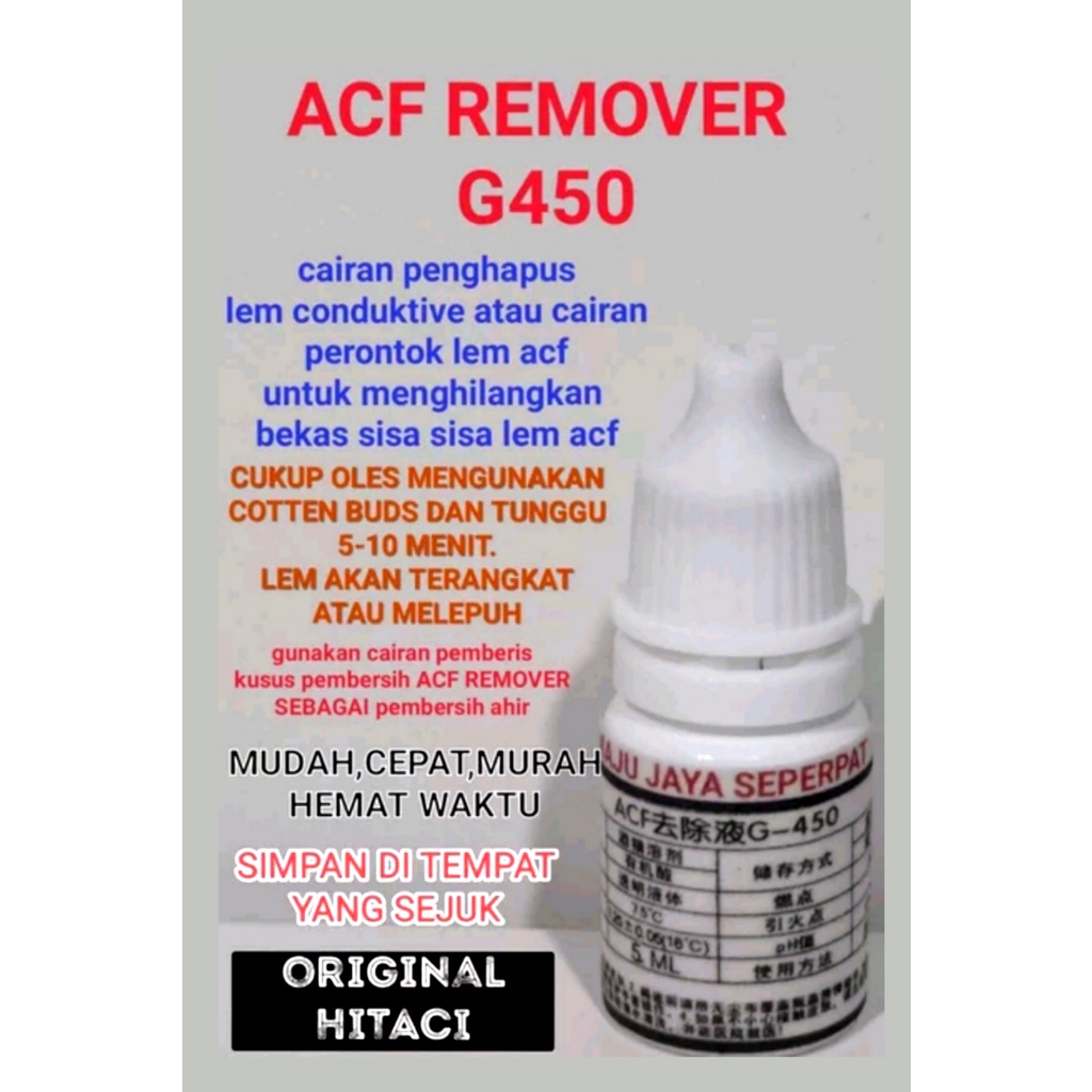 Jual ACF REMOVER Cairan Pembersih Lem ACF BONDING 5 ML 10 ML