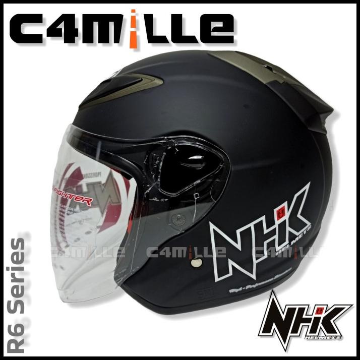 Helm Nhk R6 Hitam Dop / Black Dof