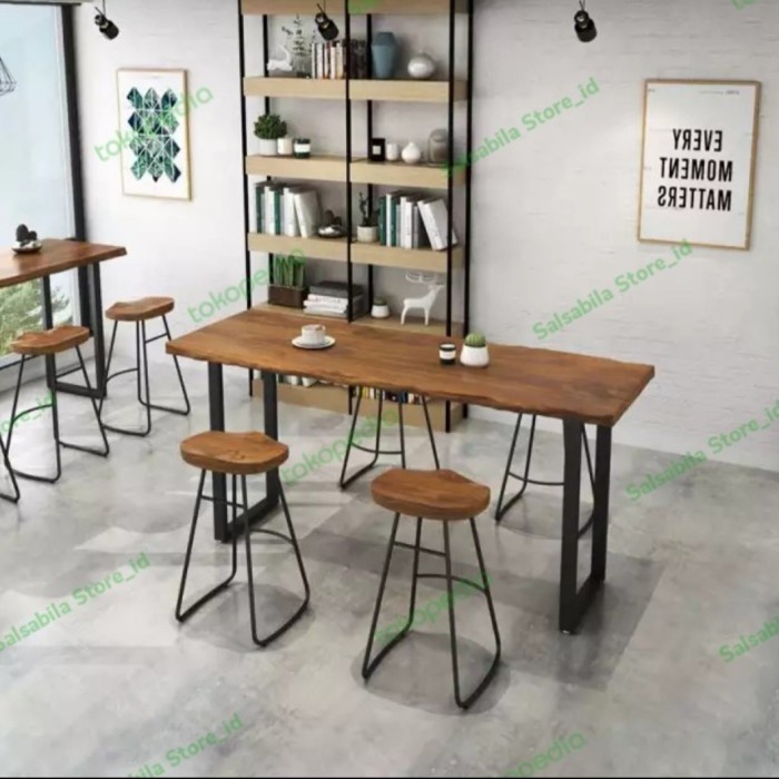 Meja Kursi Meja Bar Minimalis Kayu Jati