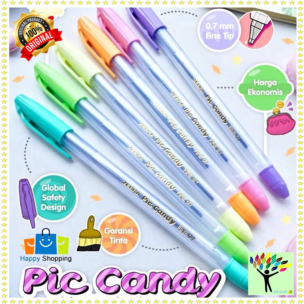 Pulpen Zebra Pic Candy 0.7