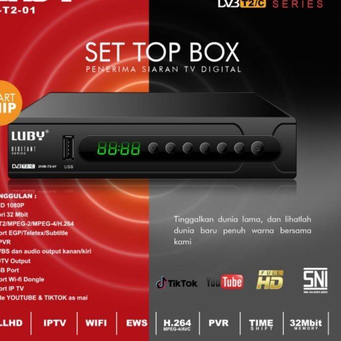 Terlaku.. STB Set top box Luby Penerima Siaran Tv Dital Dvb t2 Mpeg-4h 264 Luby Set Top Box DVB-T2-0