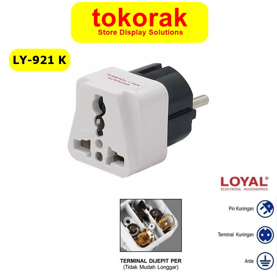 STEKER SERBAGUNA LY- 921 K - COLOKAN MULTI STOP KONTAK LOYAL