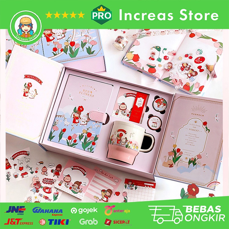 

Hampers Diary Hardcover Mug Set - Notebook | Washi Tape | Sticker | Sticky Notes | Hot Print | Amplop | Card | Penggaris | Hadiah | Buku | Anak | Unik | Hampers | Catatan | Lucu | Imut | Cantik | Koleksi | Lengkap | Kejutan | Gelas | Pink | Hijau | Ungu