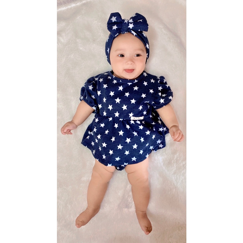 3-18 BLN JUMPER BAYI HUMMPY ROMPER BAYI WITH HEADBAND by MYBEE (SNI)