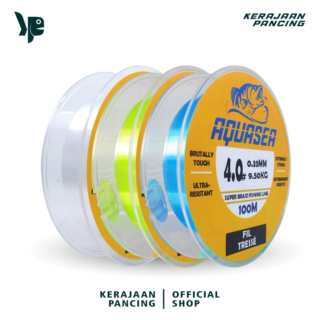 KERAJAAN PANCING - Senar Pancing Gorilla Aquasea Panjang 100m  3Warna Nilon Senar Set Peralatan Panc
