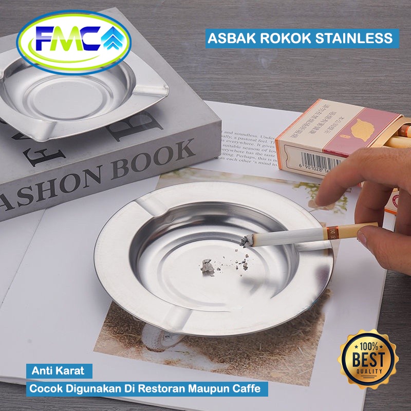 Asbak Stainless Steel Asbak Kotak Bulat Murah Ashtray Tempat Abu Mangkok Asbak Murah