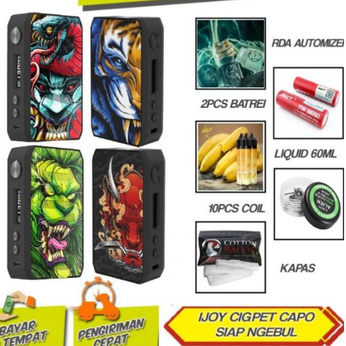 Elektronik rumah tangga dan lainnya ashap vhirall othentheek awto manwal kheboo shemoke HOT SALE!! Terlaris ijoy capo capo cigpet 126 W original Full set Dijamin
