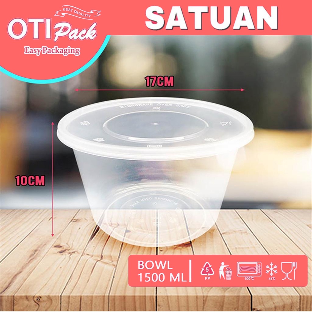 Thinwall Satuan/Thinwall Bulat Mangkuk 1500ml Thinwall Otipack Mangkok OTBS1500