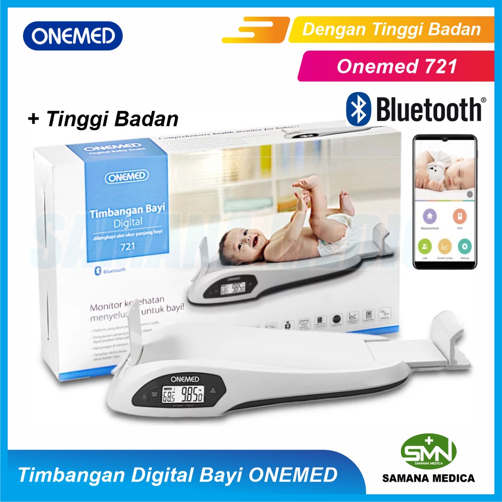 Timbangan Bayi Digital + Tinggi Badan ONEMED 721 Dengan BLUETOOTH Alat Ukur Berat Badan + Tinggi Badan Bayi Digital Onemed