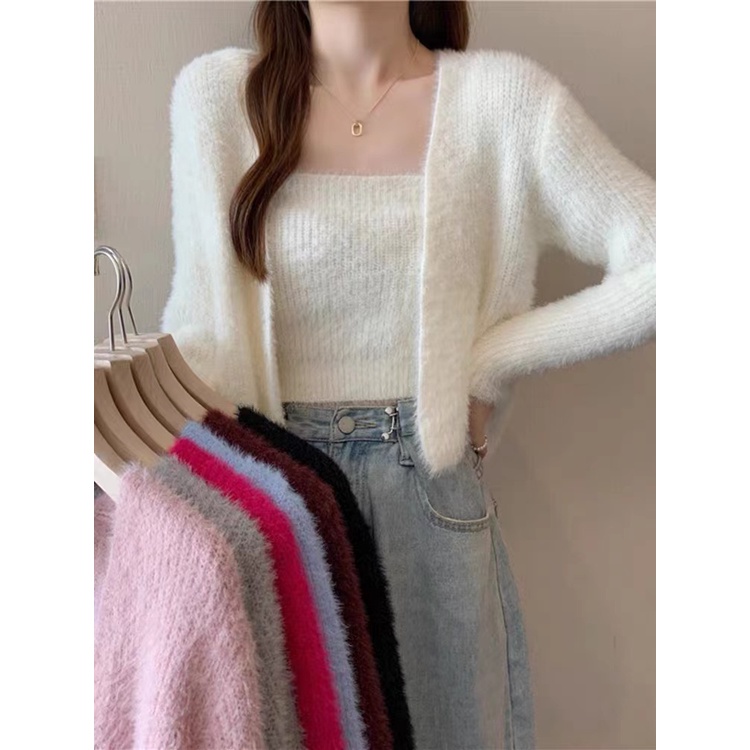 Monica Cardigan rajut lengan panjang model all-match gaya Korea