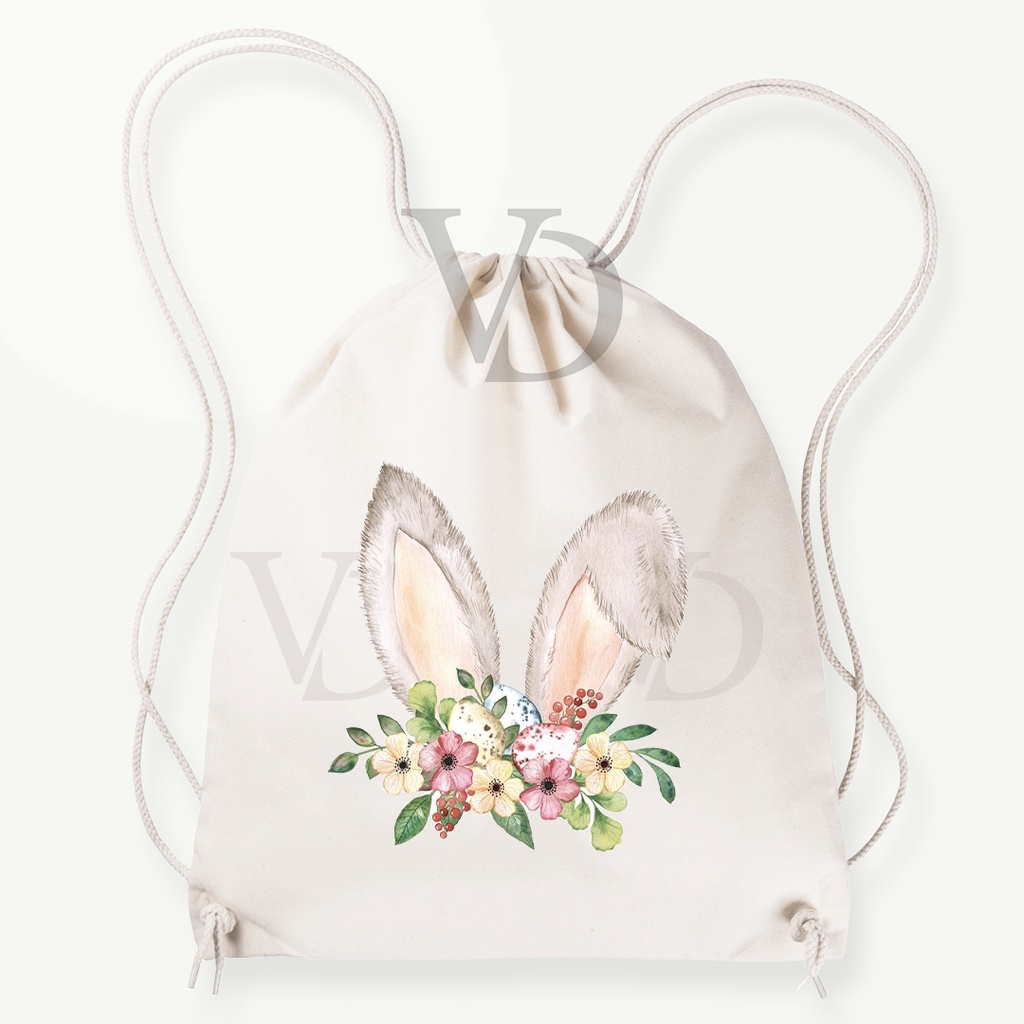tas serut kanvas rabbit cute / tas gendong lucu / hampers anak