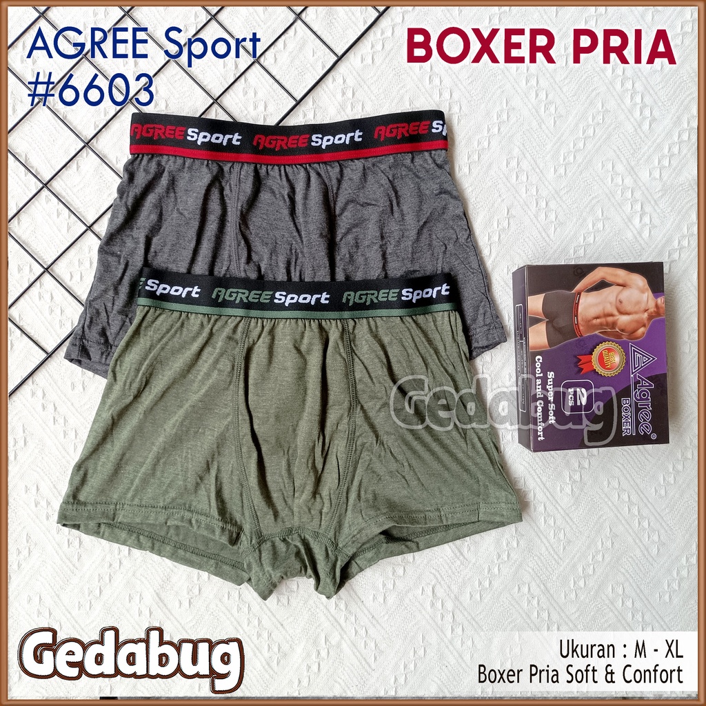 [ 2pc ] CD BOXER AGREE 6603 | Celana dalam pria Sport Agree 6603 Mens Brief | GEDABUG