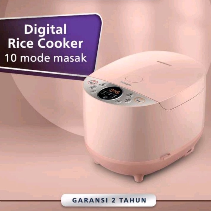 PHILIPS 1.8L Digital Rice Cooker HD4515/90 - 400Watt, Penanak Nasi 10 Menu