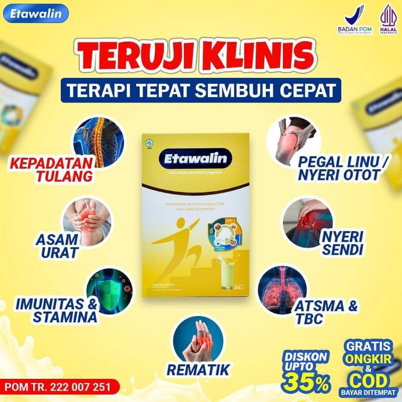 

[BISA COD] ETAWALIN SUSU KAMBING ETAWA PLUS HERBAL ALAMI | SOLUSI TEPAT MENGATASI NYERI SENDI | NYERI PINGGANG | NYERI LUTUT | LEHER KAKU | SAKIT PUNGGUNG | TULANG KEROPOS | ASAM URAT | REMATIK