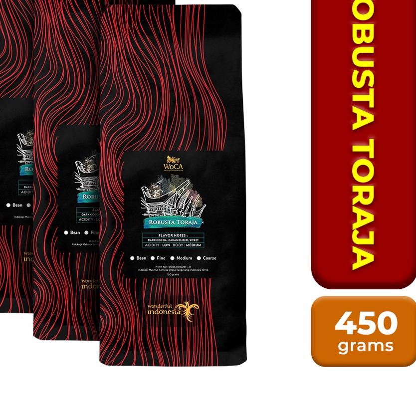 

❂ WoCA Kopi Robusta Toraja 150 gram X 3 Pack ➦