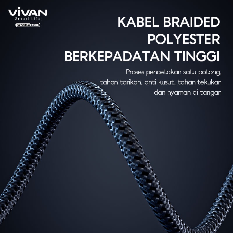 VIVAN EXPLORE Kabel Type C to iPhone 27W / Type C to Type C 60W Fast Charging Power Delivery Explore -CL Support iPhone 13 Notebook-Garansi Resmi 1TH