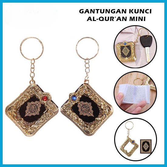 Gantungan Kunci Al-Quran Mini Souvenir Alquran Oleh Oleh Umroh Haji