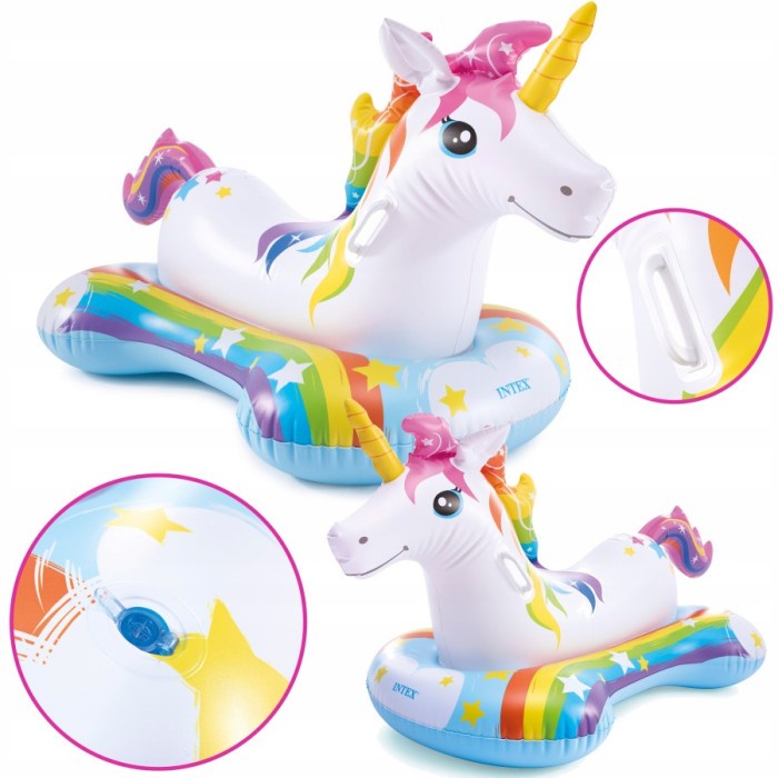 INTEX 57552 UNICORN RIDE ON POOL FLOAT - 1.63M X 86CM X 79CM