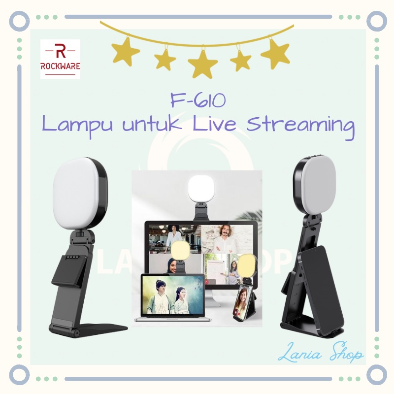 ROCKWARE F-610 - LED Live Streaming Light - Lampu untuk Live Streaming