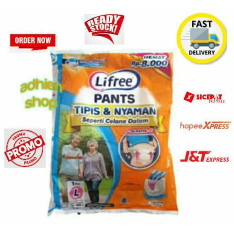 Lifree Popok Dewasa Celana Ukuran  L