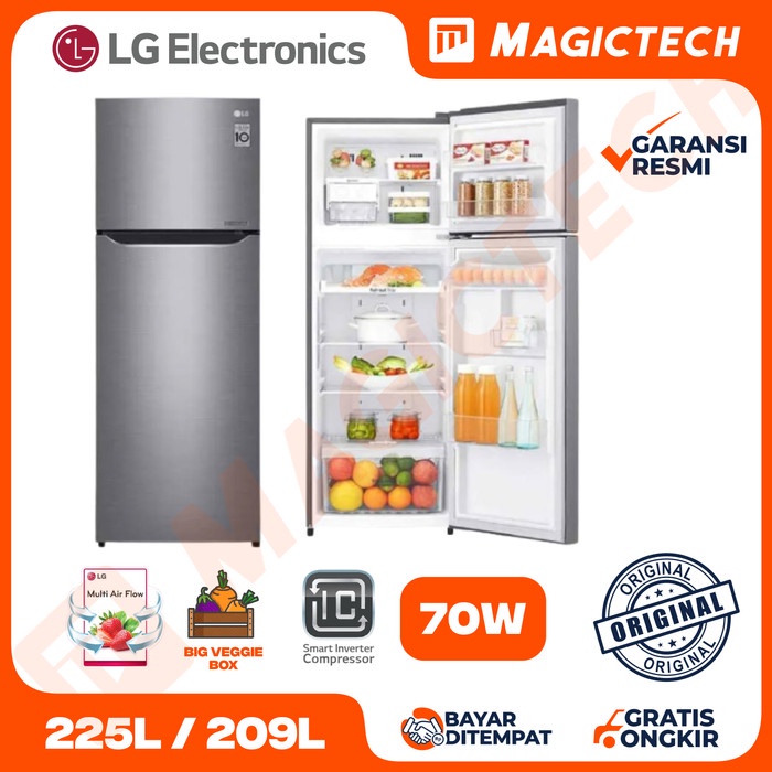 KULKAS LG 2 PINTU LG GN-G222SLCB / G222SLCB SMART INVERTER 225L