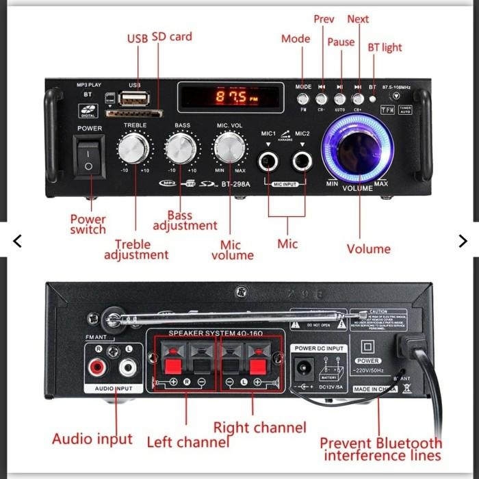 Taffware Bluetooth Eq Audio Amplifier Karoeke Home Theater Fm Radio