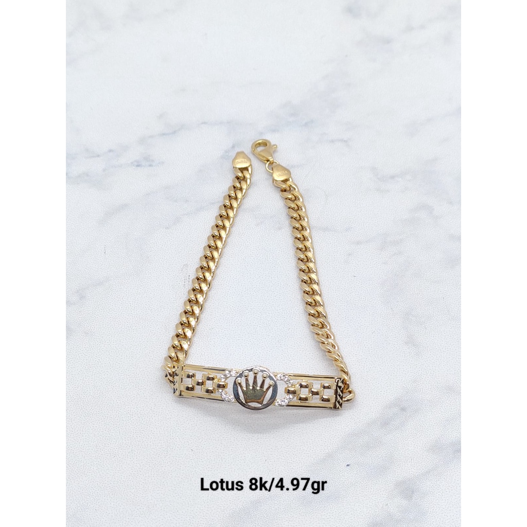 Gelang rantai press lotus fashion kadar 375