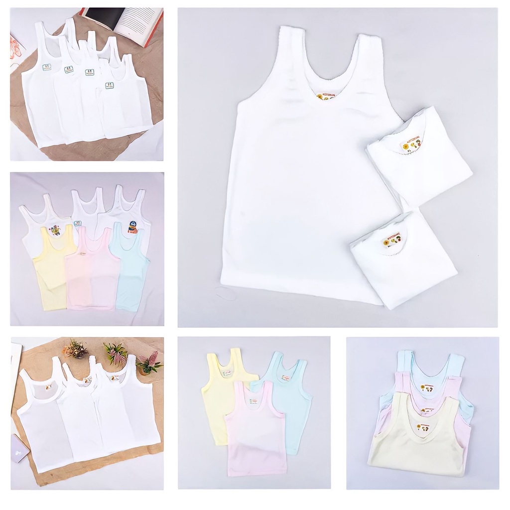 Kaos dalam Singlet bayi / singlet anak Warna Putih kaos dalam anak perempuan dan laki laki