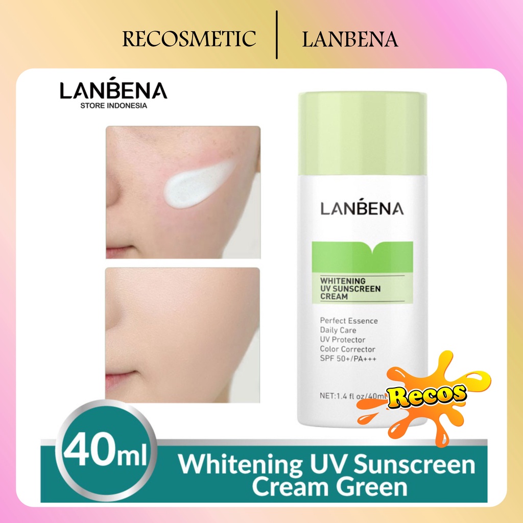 [BPOM] LANBENA Whitening UV Susncreen Cream Green - Menyamarkan (40 ml)