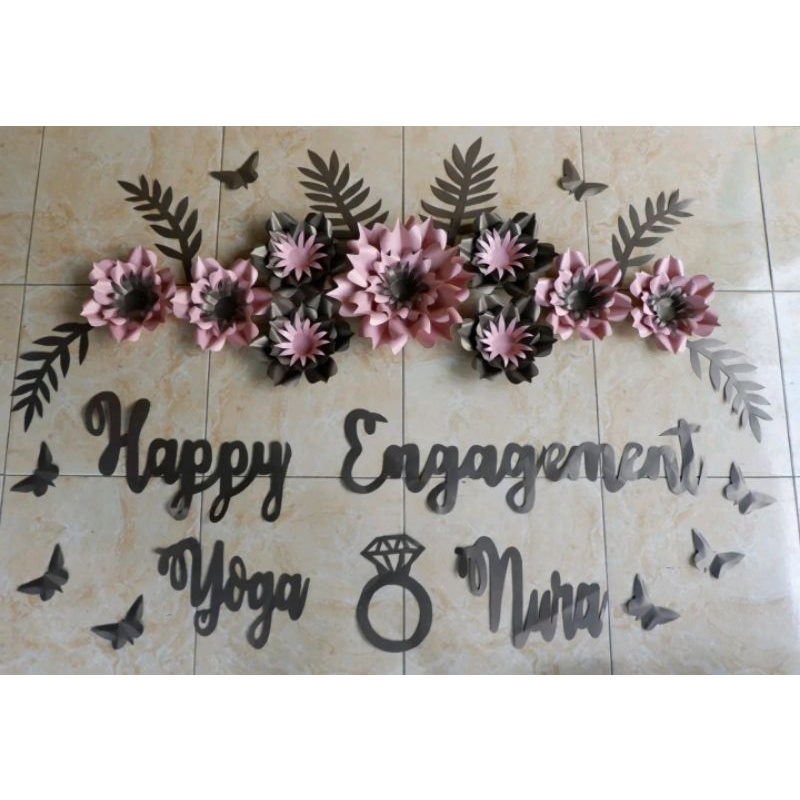 ready paper flower dekorasi tunangan lamaran karangan bunga papan pernikahan akad nikah aqiqah tedak