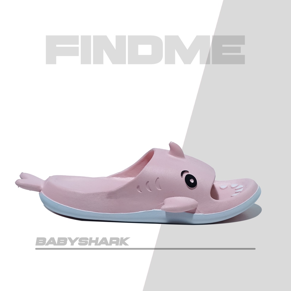 SANDAL ANAK-ANAK CHIBI DESAIN HIU KECIL MENGGEMASKAN BAHAN RUBBER IMPORT LENTUR BABYSHARK