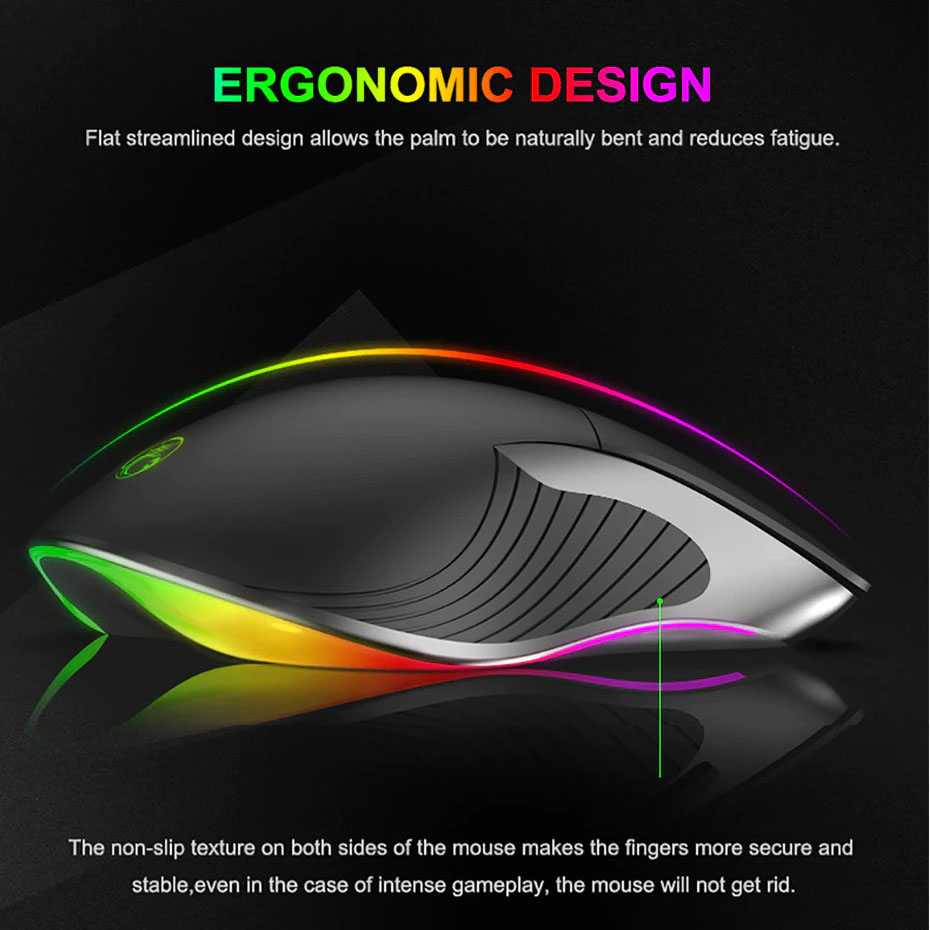 Gaming Mouse LED 3200 DPI Normal Version - Mouse Kantor / Sekolah / Kuliah - Warna Hitam- X6